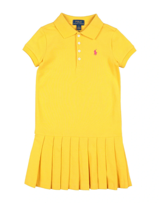 Picture of Pleated Stretch Mesh Polo Dress