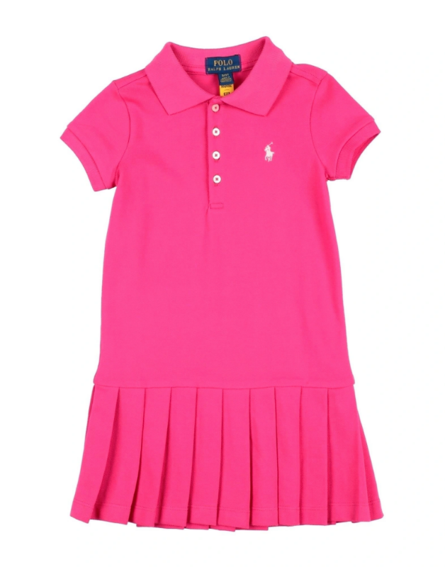 Picture of Pleated Stretch Mesh Polo Dress